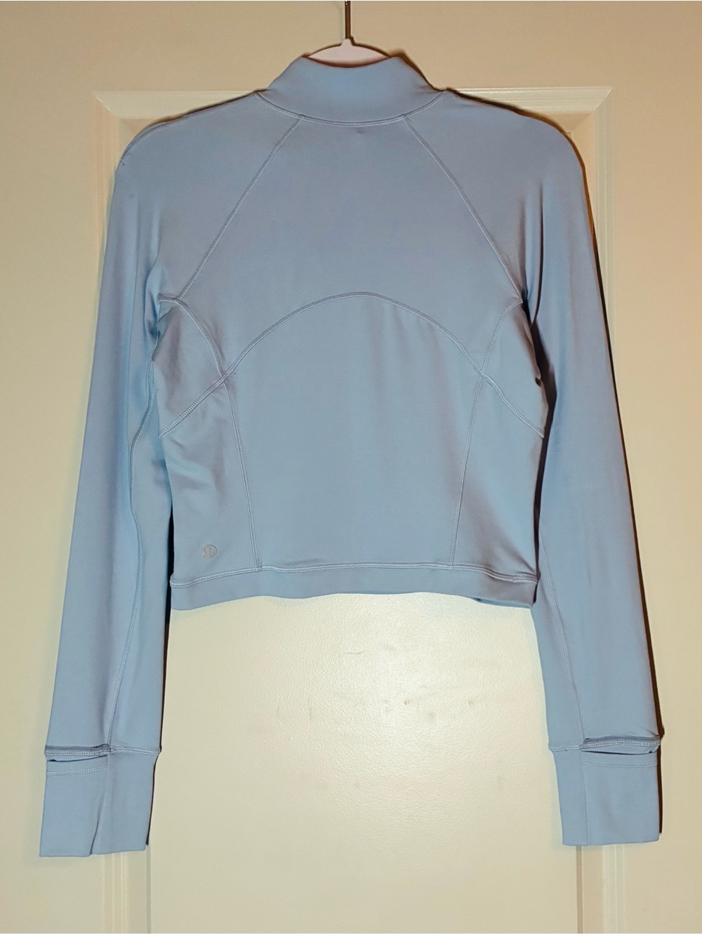 Lululemon Its Rulu Run Cropped Half-Zip in Blue Linen Size 6 - Picture 8 of 10